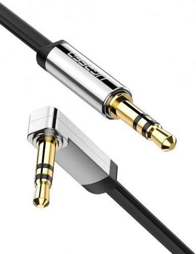 Ugreen 10597 3.5mm mini jack AUX lapos kábel 1m, fekete