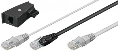 Goobay 35286 Telefon Csatlakozókábel [1x TAE-N dugó - 2x RJ45 dugó, 8P8C] 3m