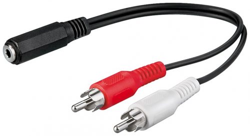 Goobay 50092 2 RCA dugó – 3,5 mm Jack anya adapter hossz: 0,2m