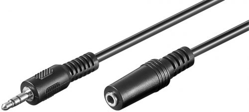 Goobay 50431 AUX aljzat audio hosszabbító 3.5 mm, 3 pin 2m, fekete