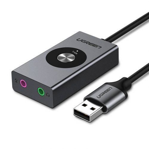 Ugreen 50711 USB külső 7.1 hangkártya 3,5mm mini jack 1m ezüst