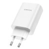 Borofone BN10 hálózati töltő USB + USB-C QC3.0 PD 65W, fehér