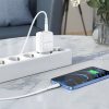 Borofone BN4 töltő - USB + USB C, QC 3.0, PD 2.0, 20W USB-C kábellel fehér