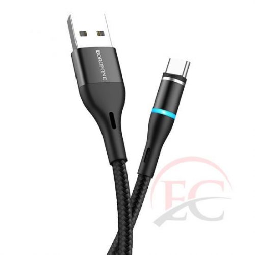 Borofone BU16 USB - USB-C mágneses kábel, 1,2m, 3A, fekete