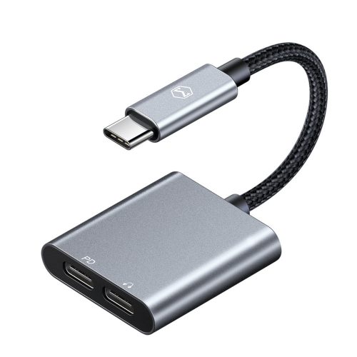 Mcdodo CA7550 USB-C apa - 2x USB-C anya adapter, szürke