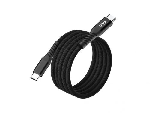 Well CABLE-USBC/USBC-1BK07-WL mágneses USB-C / USB-C kábel 60W 1m - (fekete)