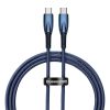 Baseus CADH000703 Glimmer Series USB-C apa - USB-C apa Adat és töltőkábel - Kék (1m)