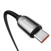 Baseus adatátviteli kábel, USB töltő - Type-C / Type-C, 1m, 100W (20V/5A), LED jelző, PDgyorstöltés támogatás, törésgátló - FEKETE - CATSK-B01