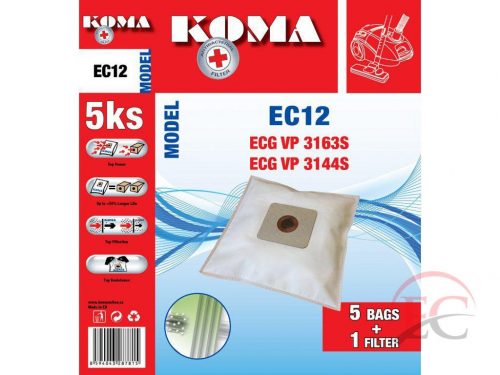 KOMA EC 12 Microfilteres porszívó porzsák 5db/cs. + 1 db. filter