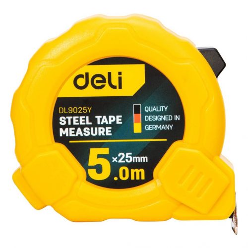 Deli Tools EDL9025Y Mérőszalag 5m, sárga