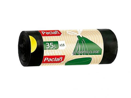 PACLAN ECOLINE ZÁRSZALAGOS SZEMETESZSÁK 35L (15DB/TEKERCS) 50CMX60CM 23MY ÚJRAHSZNOSÍTOTT ANYAGBÓL KÉSZÜLT!