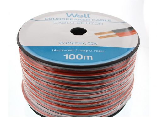 Well LSP-CCA2.50BR-100-WL Hangszóró kábel fekete / piros 2x2,5mm²