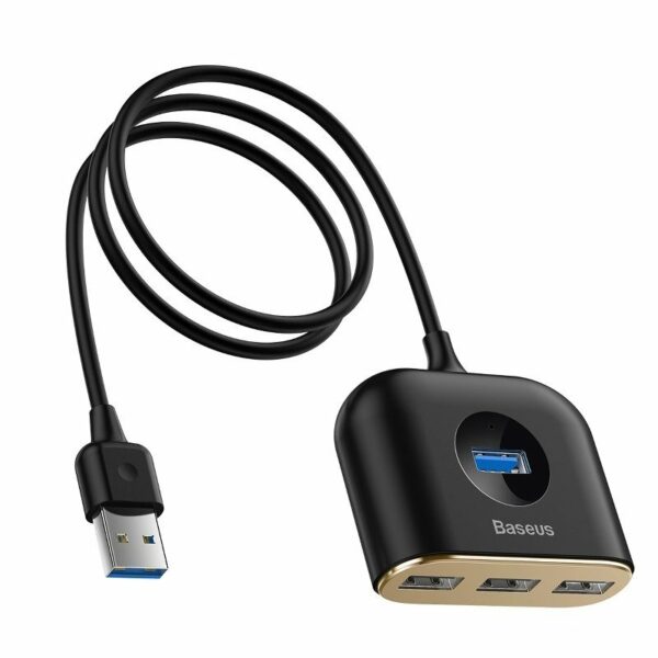 Baseus HUB, Square Round, 4-in-1 USB-A bemenetről USB Adapter USB3.0x1 + USB2.0