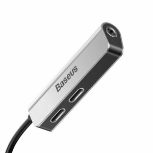 Baseus CALL52-S1 3-in-1 iP Lightning to 2x lightning + 3.5mm Audio Adapter L52 Ezüst