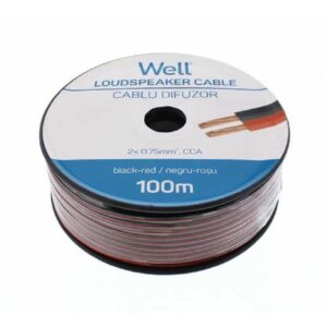 Well LSP-CCA0.75BR-100-WL Hangszóró kábel fekete / piros 2×0,75mm²