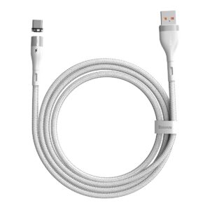 Baseus Zinc Mágneses USB – USB-C Kábel – 1m 3A – Fehér (CATXC-M02)